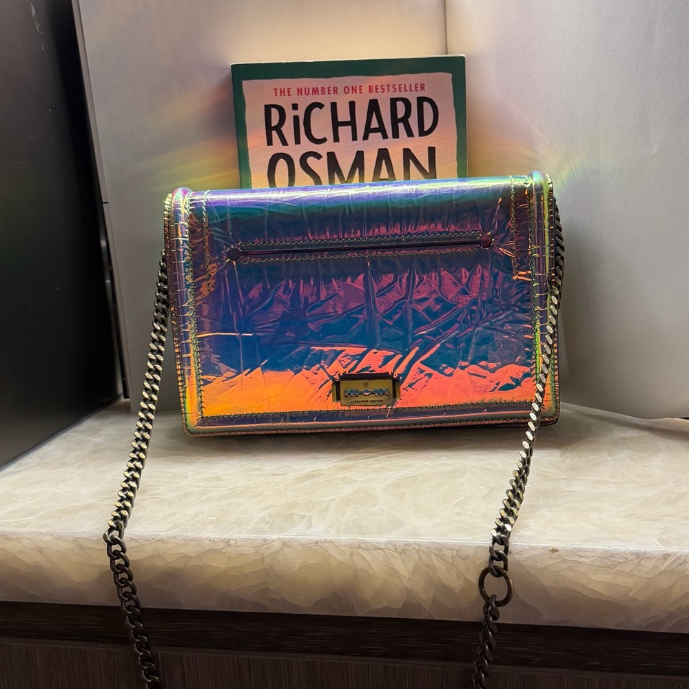 Alexander McQueen Iridescent Rainbow Chain Crossbody